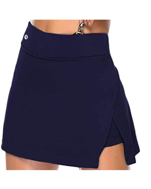 Solid Slit Hem Skorts Active Shorts