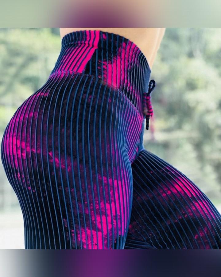 Abstract Lines Print Skinny Yoga Pants