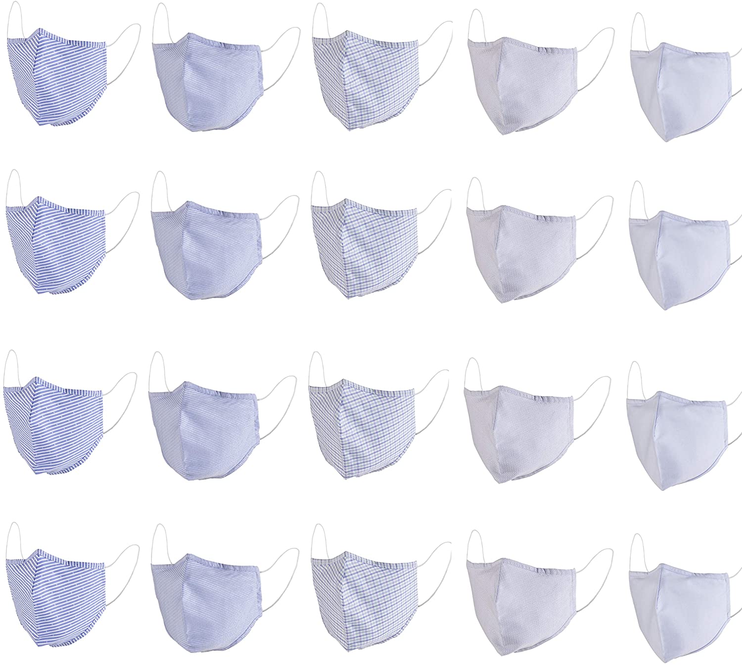 MediWeave Anti Bacterial Pure Cotton Cloth Face Mask, Reusable & Washable Mask (Adult 5 Pack, Pattern &amp; Color as shown)