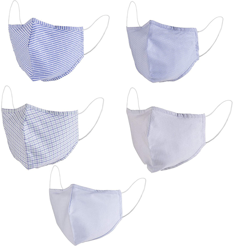 MediWeave Anti Bacterial Pure Cotton Cloth Face Mask, Reusable & Washable Mask (Adult 5 Pack, Pattern &amp; Color as shown)