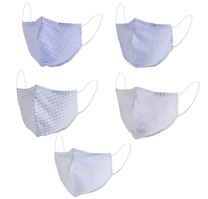 MediWeave Anti Bacterial Pure Cotton Cloth Face Mask, Reusable & Washable Mask (Adult 5 Pack, Pattern &amp; Color as shown)